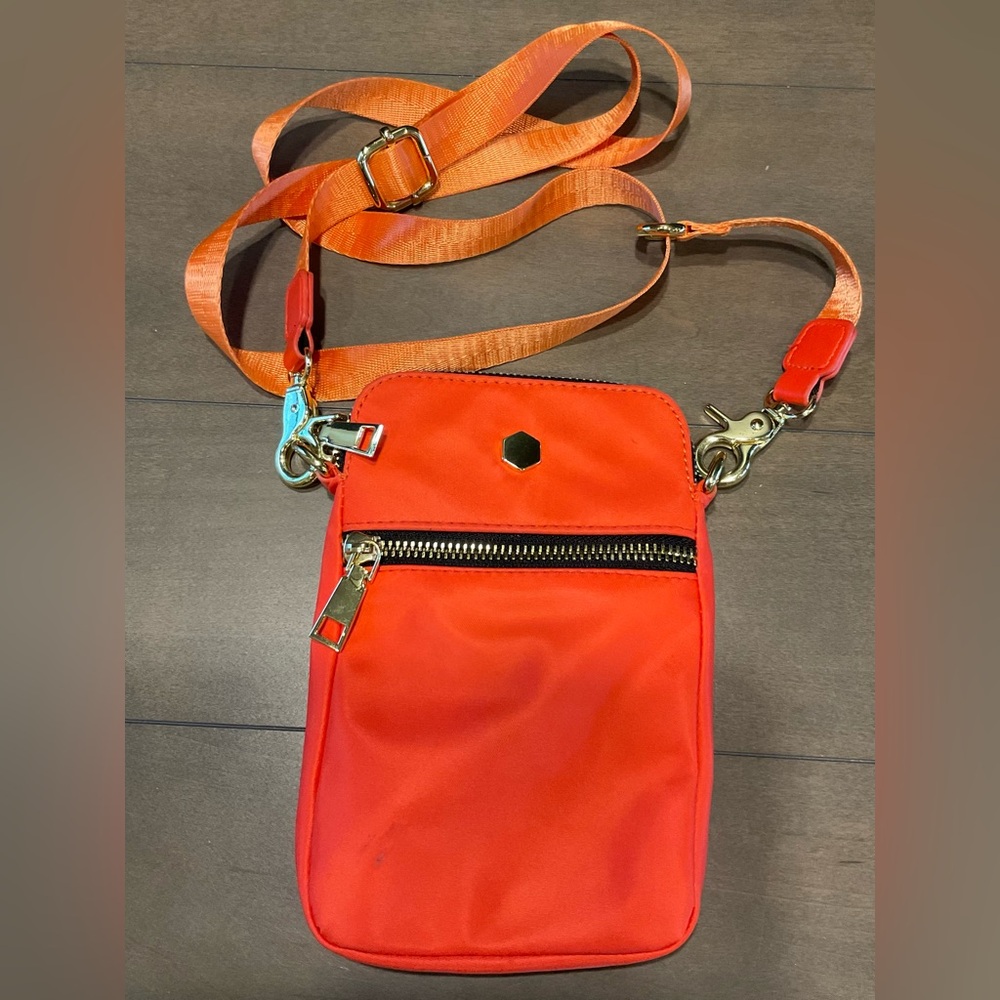 BC Bags Womens Orange Shoulder/crossbody Zipper Bag